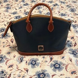 Dooney & Bourke Pebble Grain Zip Zip Satchel in navy